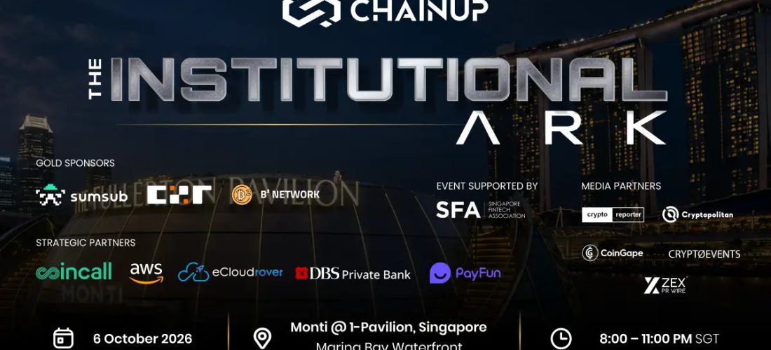 ChainUp Brings The Institutional Ark to TOKEN2049 Singapore, Focusing on Digital Asset Infrastructure and High-Value Deal Flow